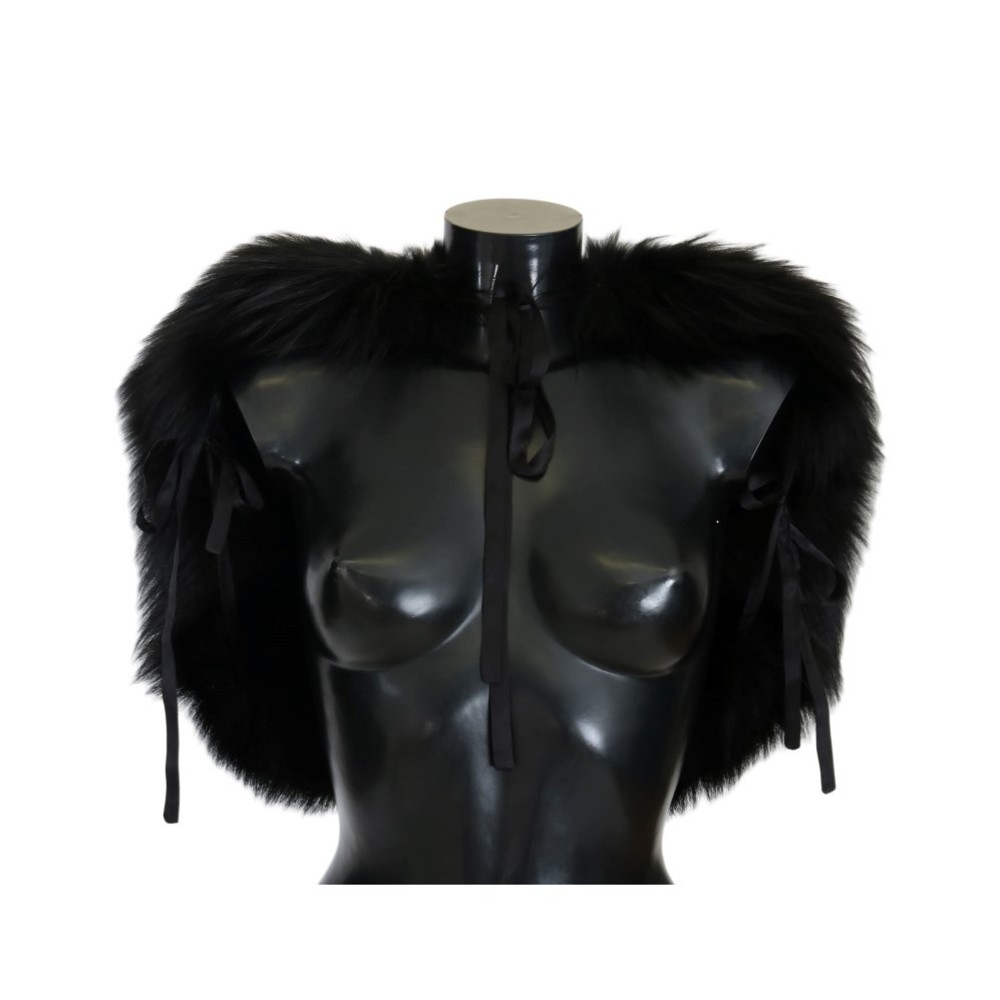 Dolce & Gabbana Black Silver Fox Fur Scarf - Picture 1 of 6